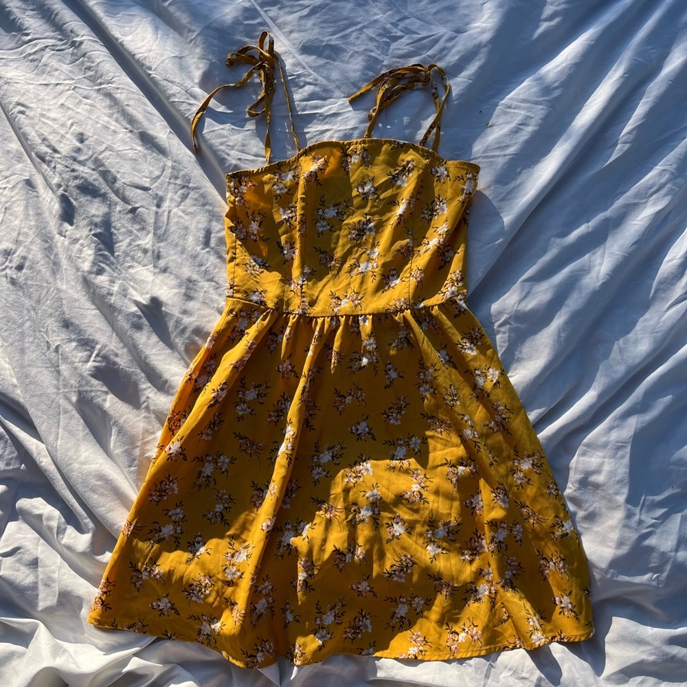 Floral Yellow Kids Dress
